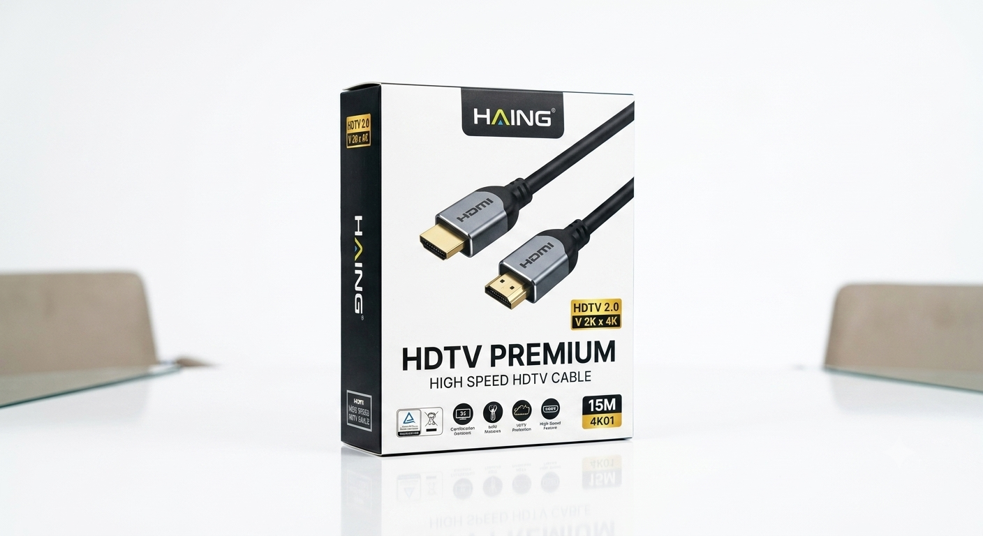 HAING HDTV Premium HDMI 2.0 High-Speed Cable – 15M | 4K Ultra HD