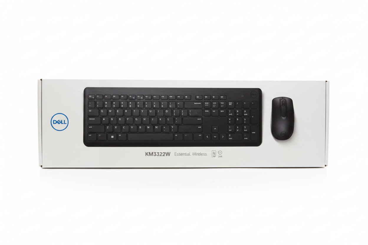 Dell KM3322W with Box White Background